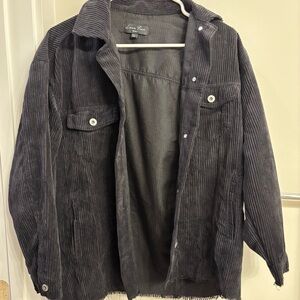 Love Tree Black Lightweight Corduroy Jacket/Shacket Small